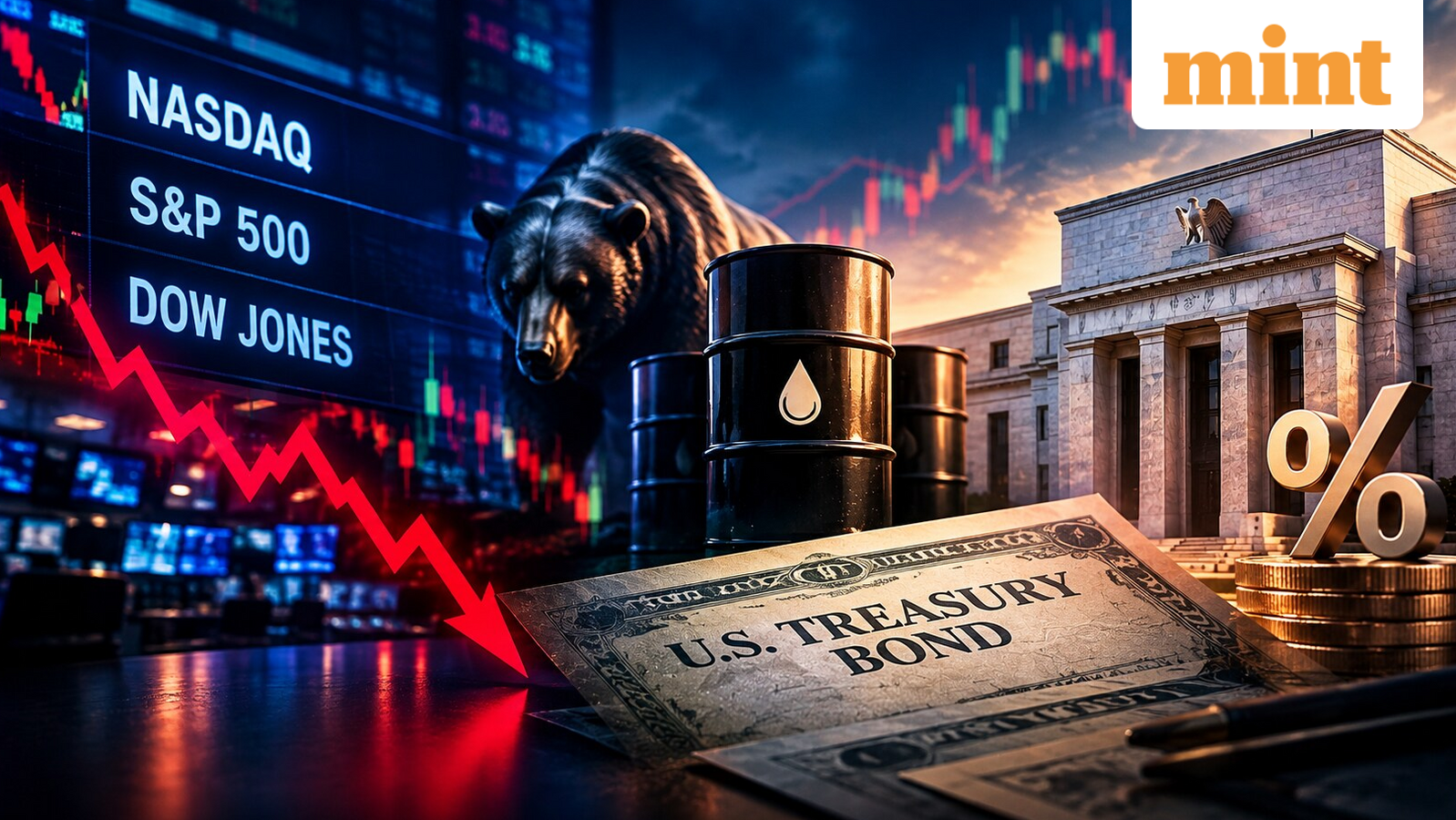 US stock market LIVE updates: Nasdaq, S&P open lower amid surging Treasury yields; Oracle shares crash 5%