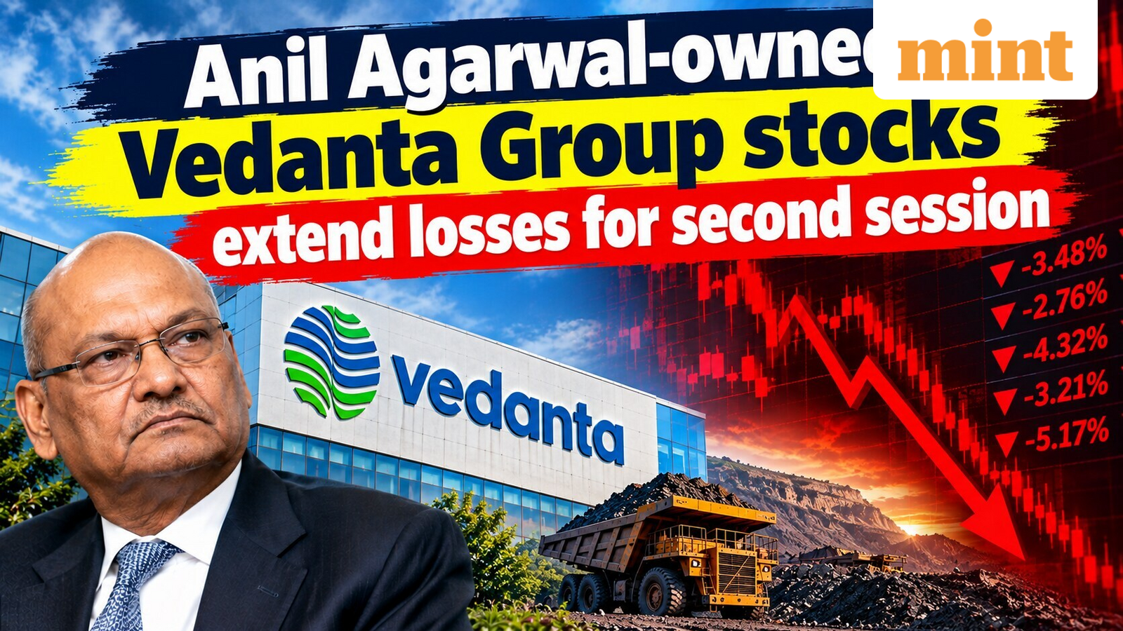 Vedanta Power to Vedanta Iron &amp; Steel - Anil Agarwal-owned group stocks extend losses for second session. Here's why