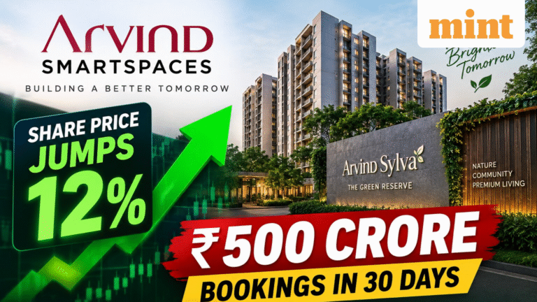 Arvind SmartSpaces share price jumps 12% today as  ₹500 crore bookings in 30 days spark investors' interest - Details