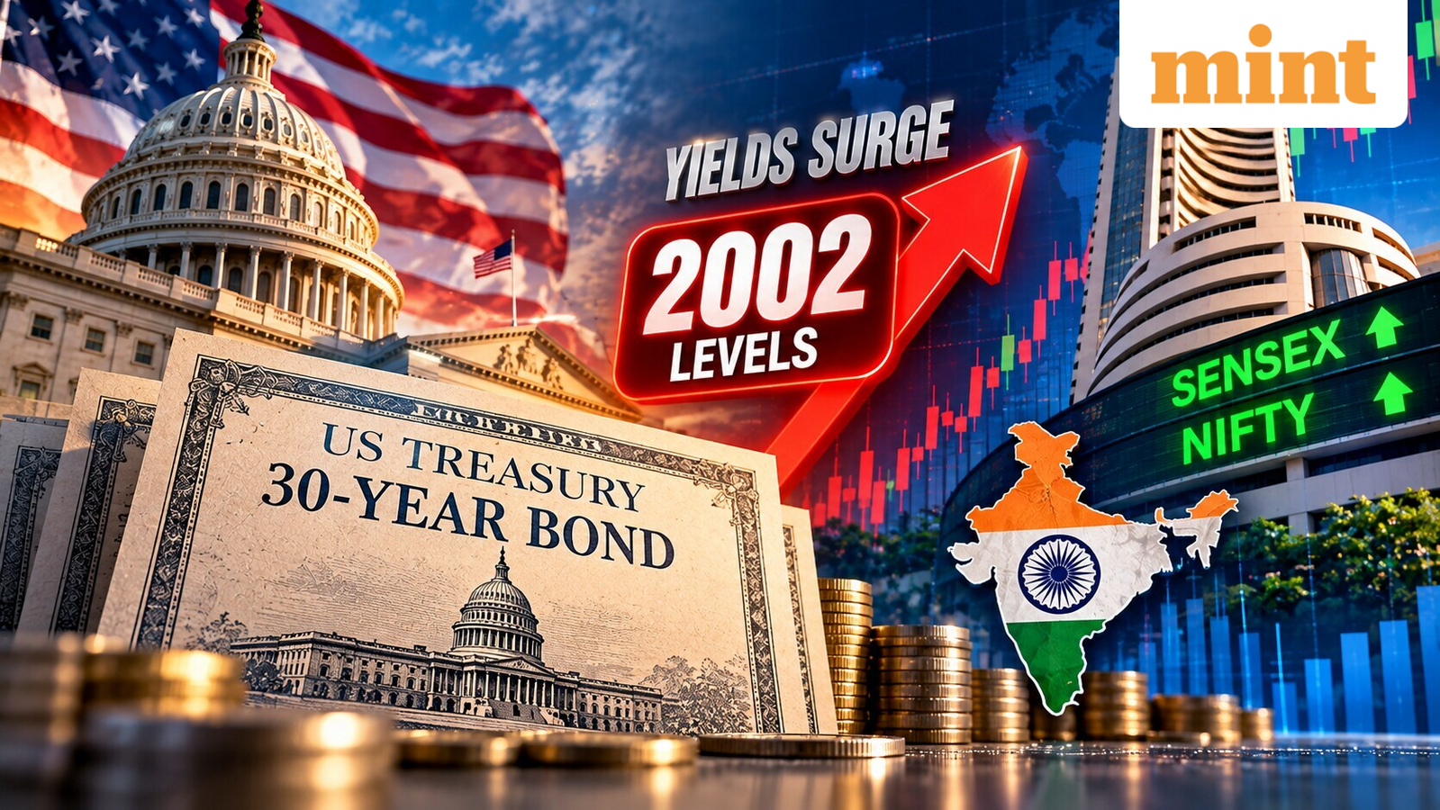 Sensex, Nifty impact Explained: Why 30-year US Treasury bond yields surged to 2002 levels and why it matters to India?