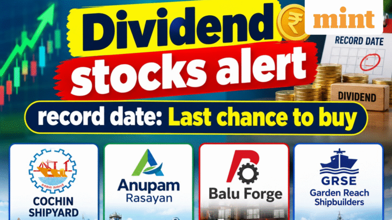 Dividend stocks alert, record date: Last chance to buy Cochin Shipyard, Anupam Rasayan, Balu Forge, and others | List