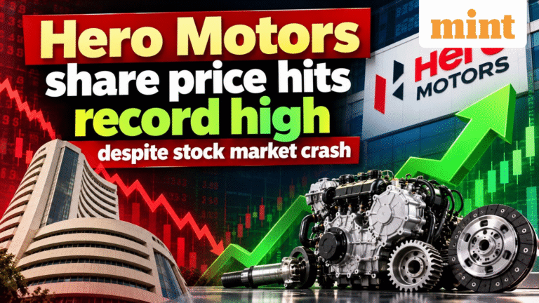 Hero Motors share price hits record high despite stock market crash | Is it time to book profits?