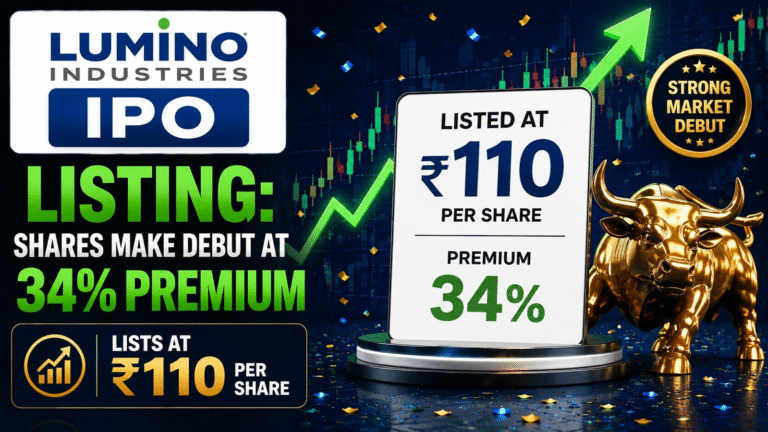 Lumino Industries IPO listing: Shares make debut at 34% premium, lists at  ₹110 per share