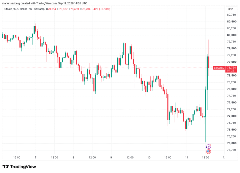 US CPI Data Sparks Risk-Asset Upside as Bitcoin Eyes $80,000 Mark