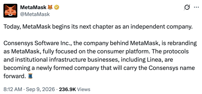 Consensys Plans Split as MetaMask Becomes Standalone Company