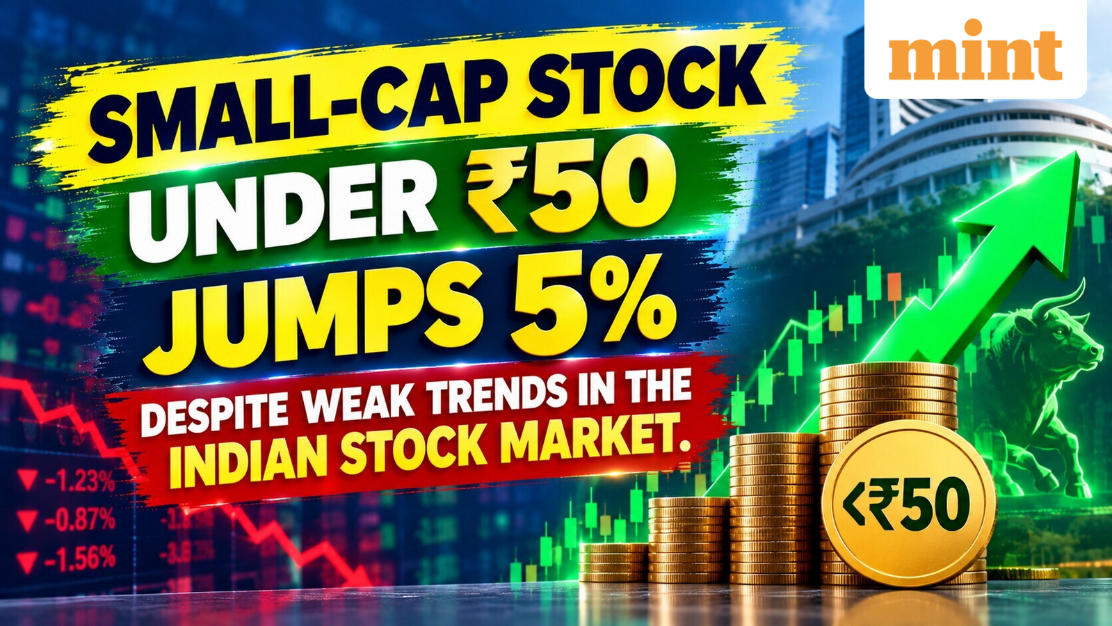 Small-cap stock under  ₹50 jumps 5% despite weak trends in the Indian stock market