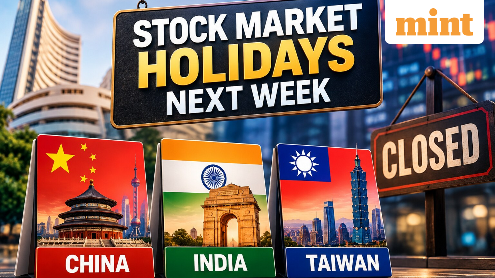 Stock market holidays next week: India, China, Taiwan to Hong Kong — these global indices to remain closed on these days