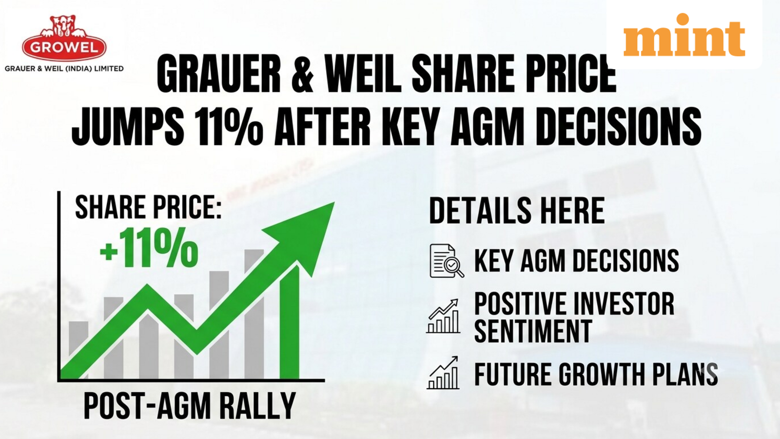Grauer &amp; Weil share price jumps 11% after key AGM decisions | Details here