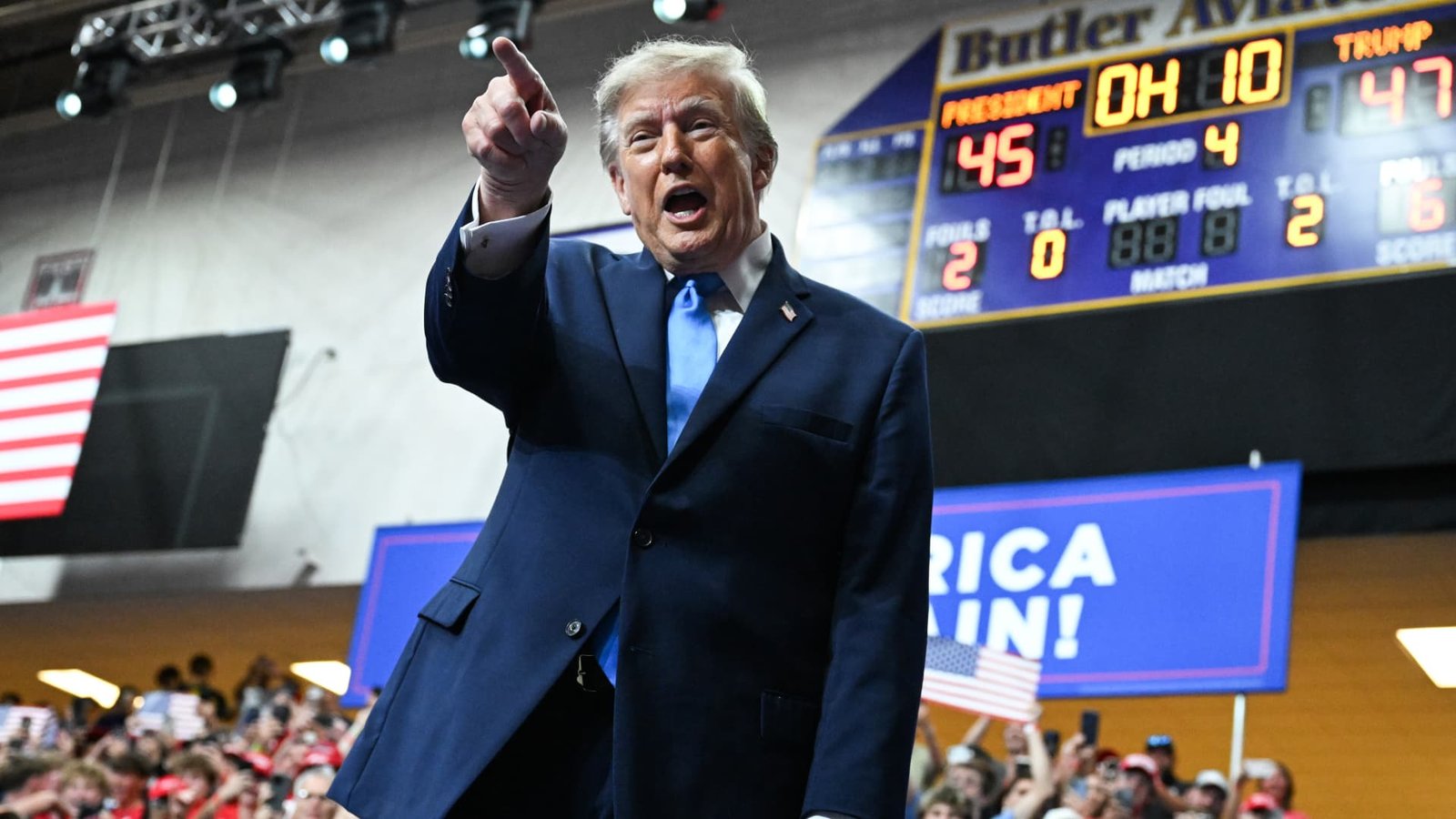 In crude Ohio rally speech, Trump says he may not help if Democrats win