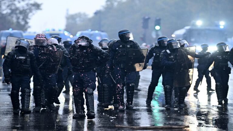 Violence flares in Paris after massive, largely peaceful protests across France