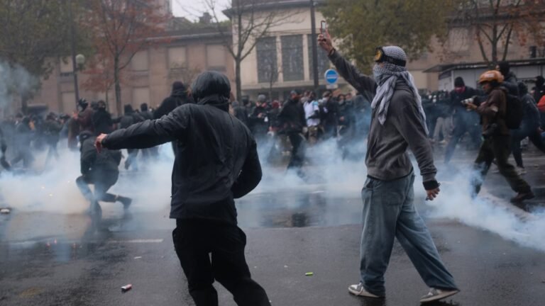 In pictures: Initially peaceful protests across France over inequality again descend into violence