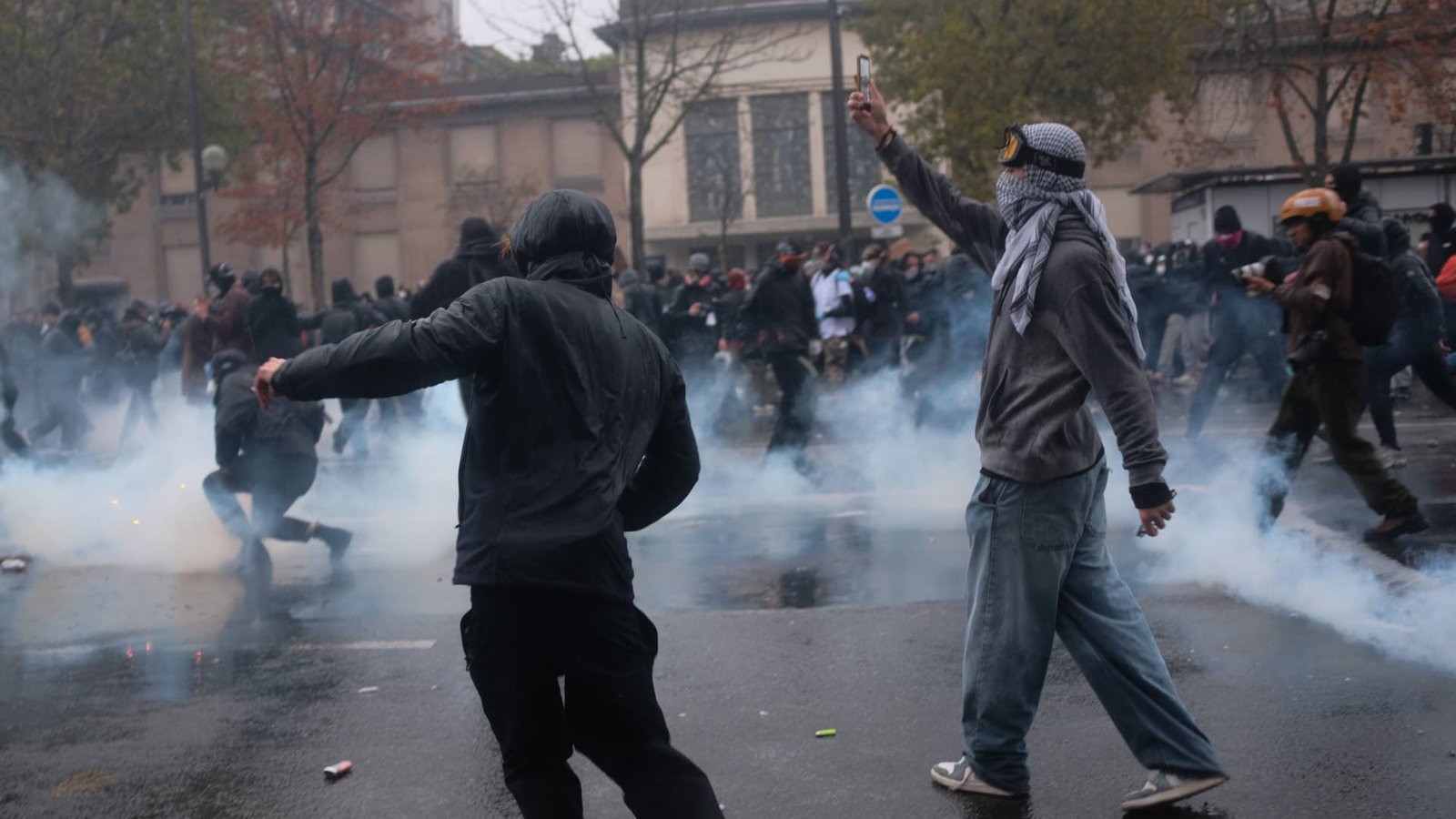 In pictures: Initially peaceful protests across France over inequality again descend into violence