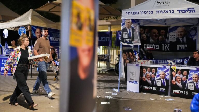 No clear winner in Israeli election, exit polls suggest, as Netanyahu’s fate hangs in the balance