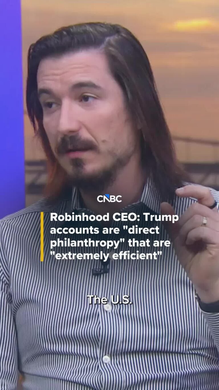 Robinhood CEO: Trump accounts are "direct philanthropy" that are "extremely efficient"