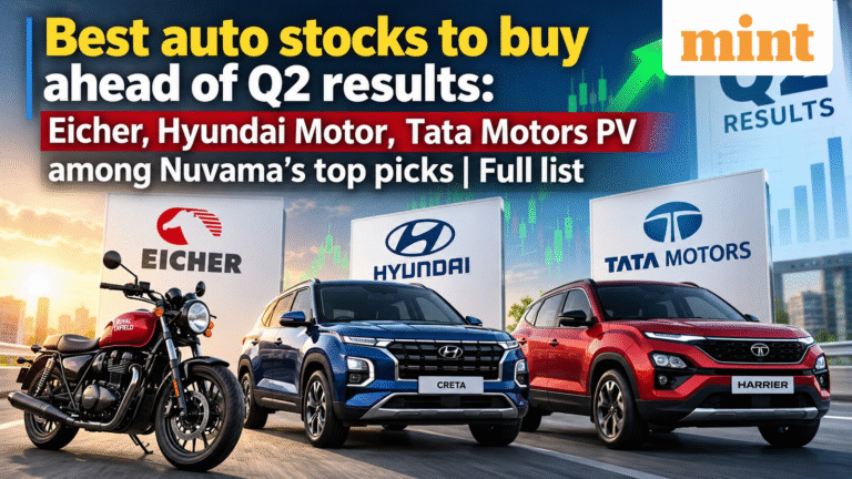 Best auto stocks to buy ahead of Q2 results: Eicher, Hyundai Motor, Tata Motors PV among Nuvama’s top picks | Full list