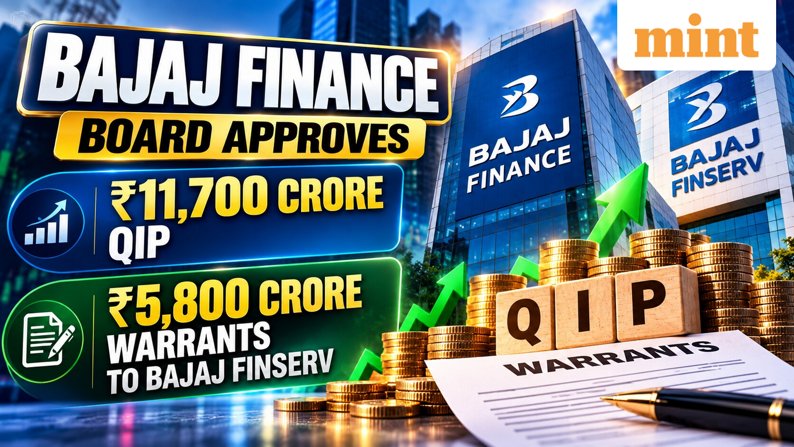 Down 10% in a month; Bajaj Finance approves  ₹11,700 cr QIP,  ₹5,800 cr warrants to Bajaj Finserv - Share value impact