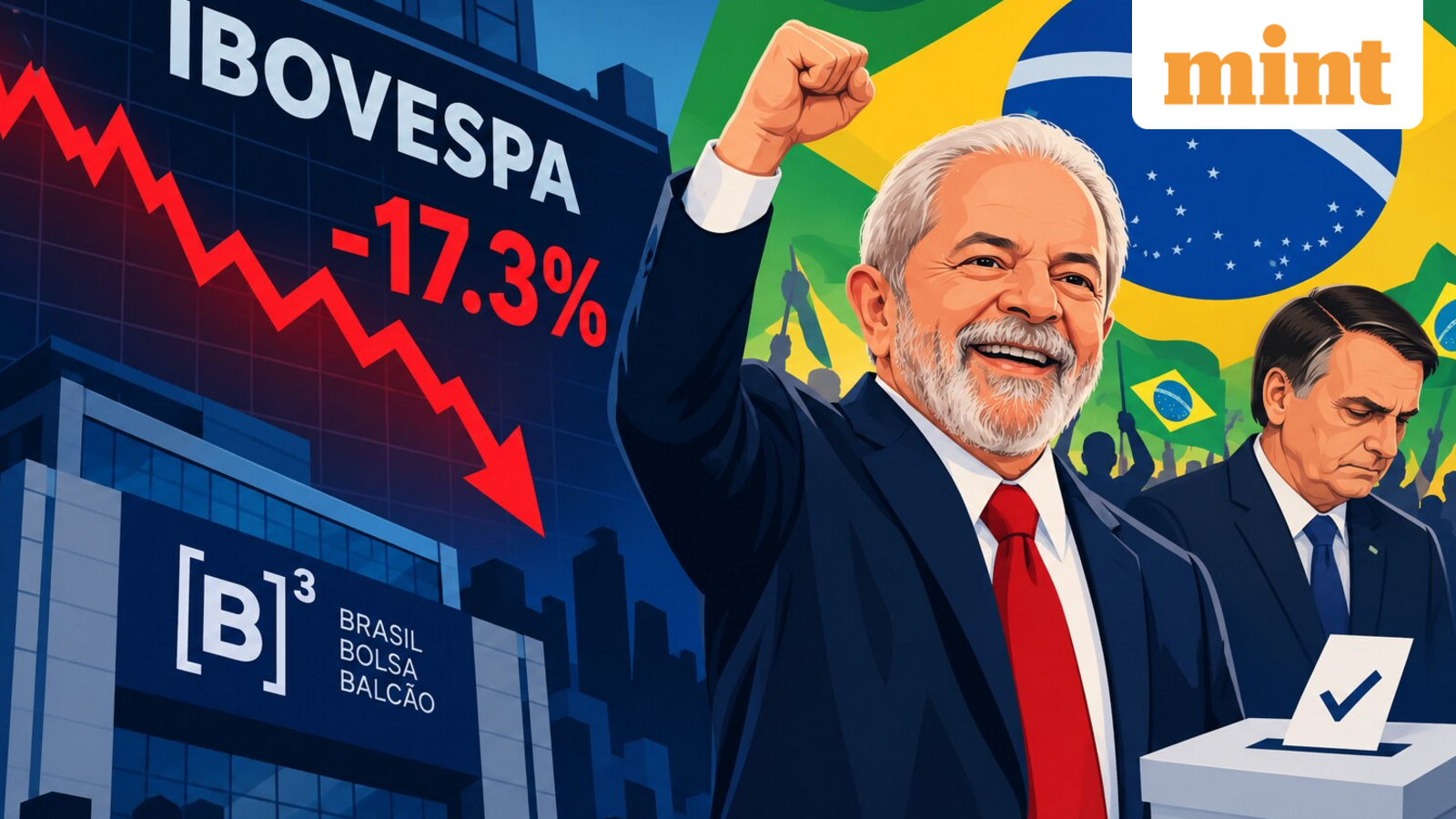 Brazil’s Ibovespa plunges 17.3% as Lula defeats Bolsonaro in presidential runoff; biggest-ever one-day crash