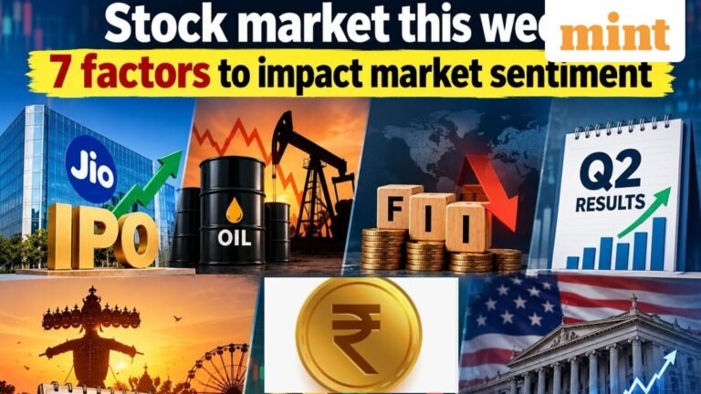 Stock market this week with top 7 factors for Sensex, Nifty: Reliance Jio IPO, crude volatility, FII selling, Q2 results