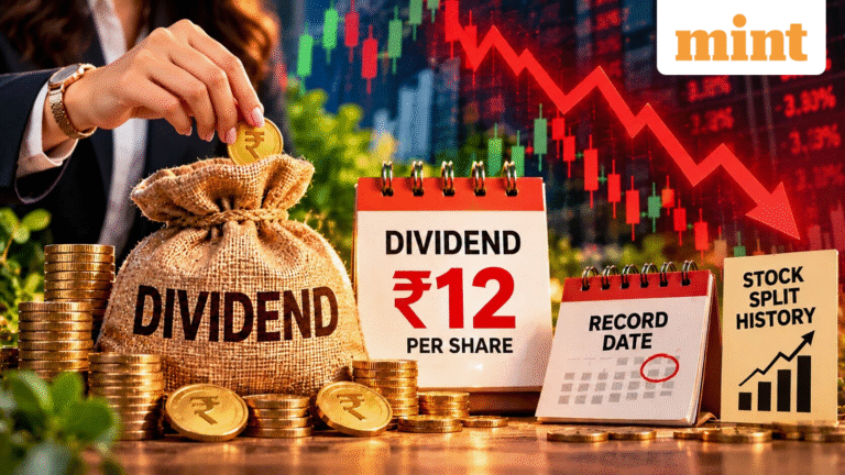 Dividend stock down 4% today; declares  ₹12 per share dividend, record date fixed | Check yield, stock split history