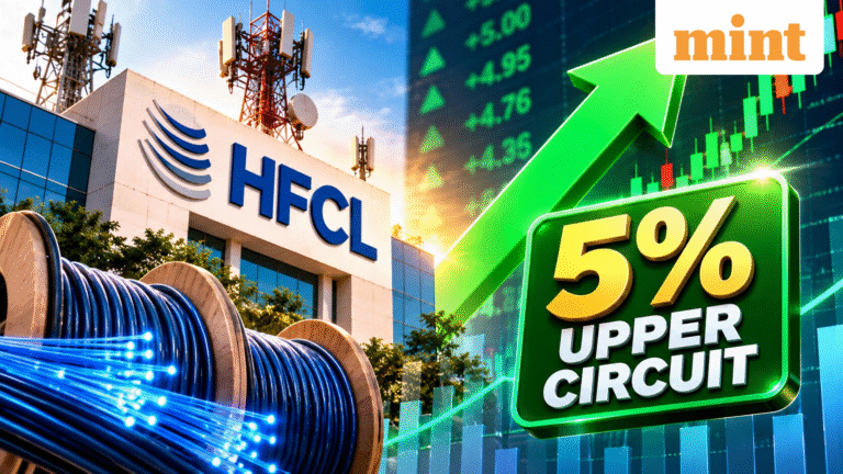HFCL shares hit 5% upper circuit again: Up 338% from 52-week low | Buy? Check target, stop loss