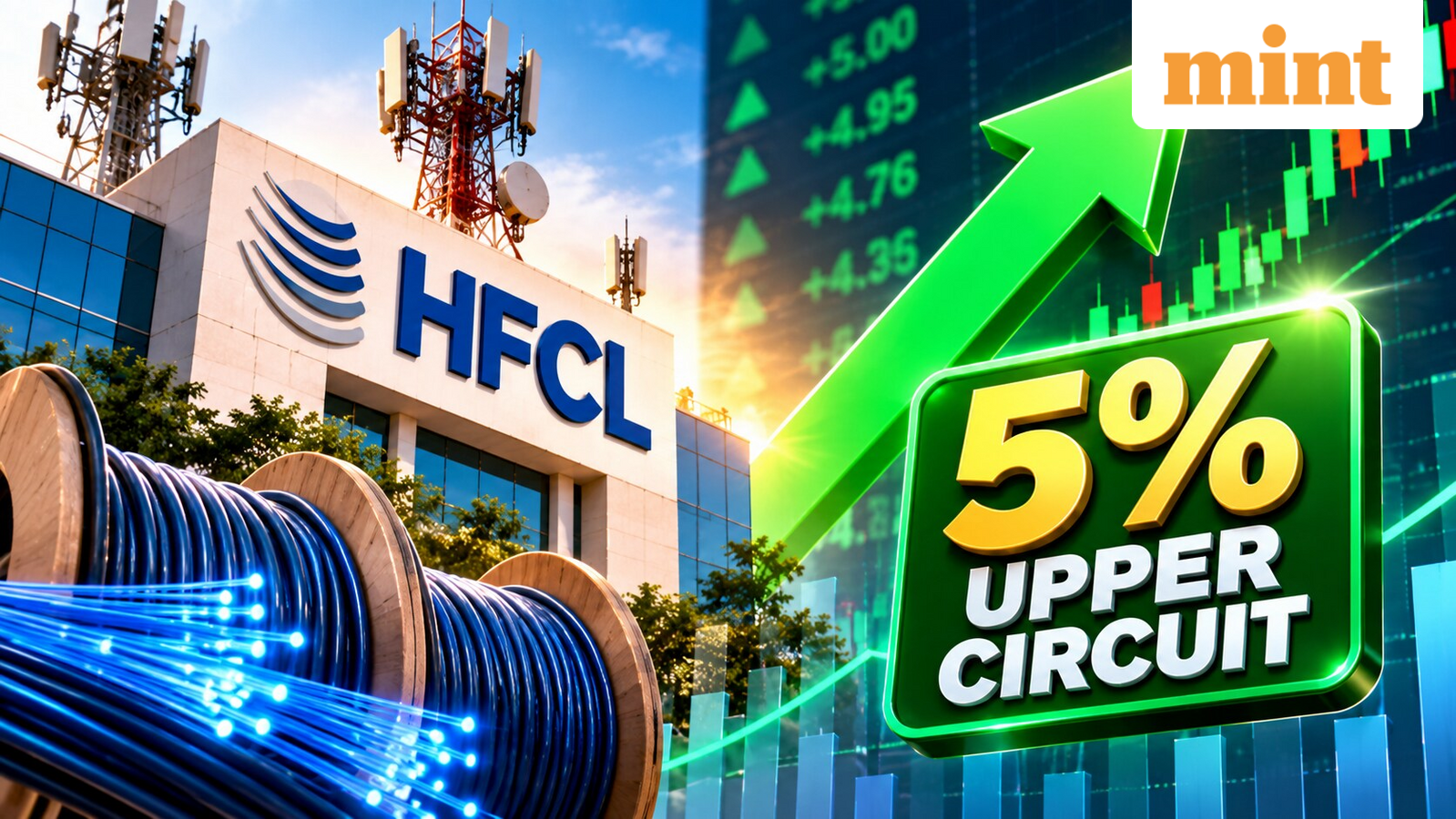 HFCL shares hit 5% upper circuit again: Up 338% from 52-week low | Buy? Check target, stop loss