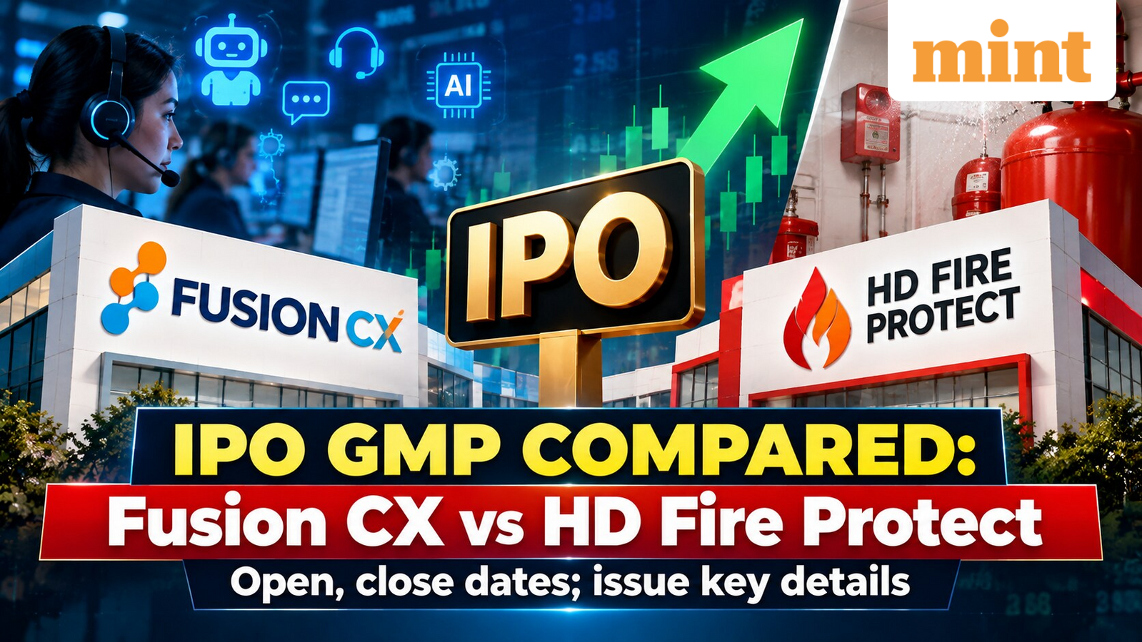 IPO GMP compared: Fusion CX vs HD Fire Protect | Open, close dates; issue key details