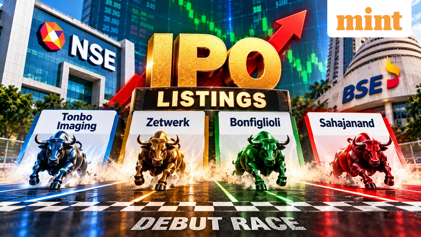 IPO listings, share price today: Tonbo Imaging vs Zetwerk vs Bonfiglioli vs Sahajanand - Who won debut race on NSE, BSE?