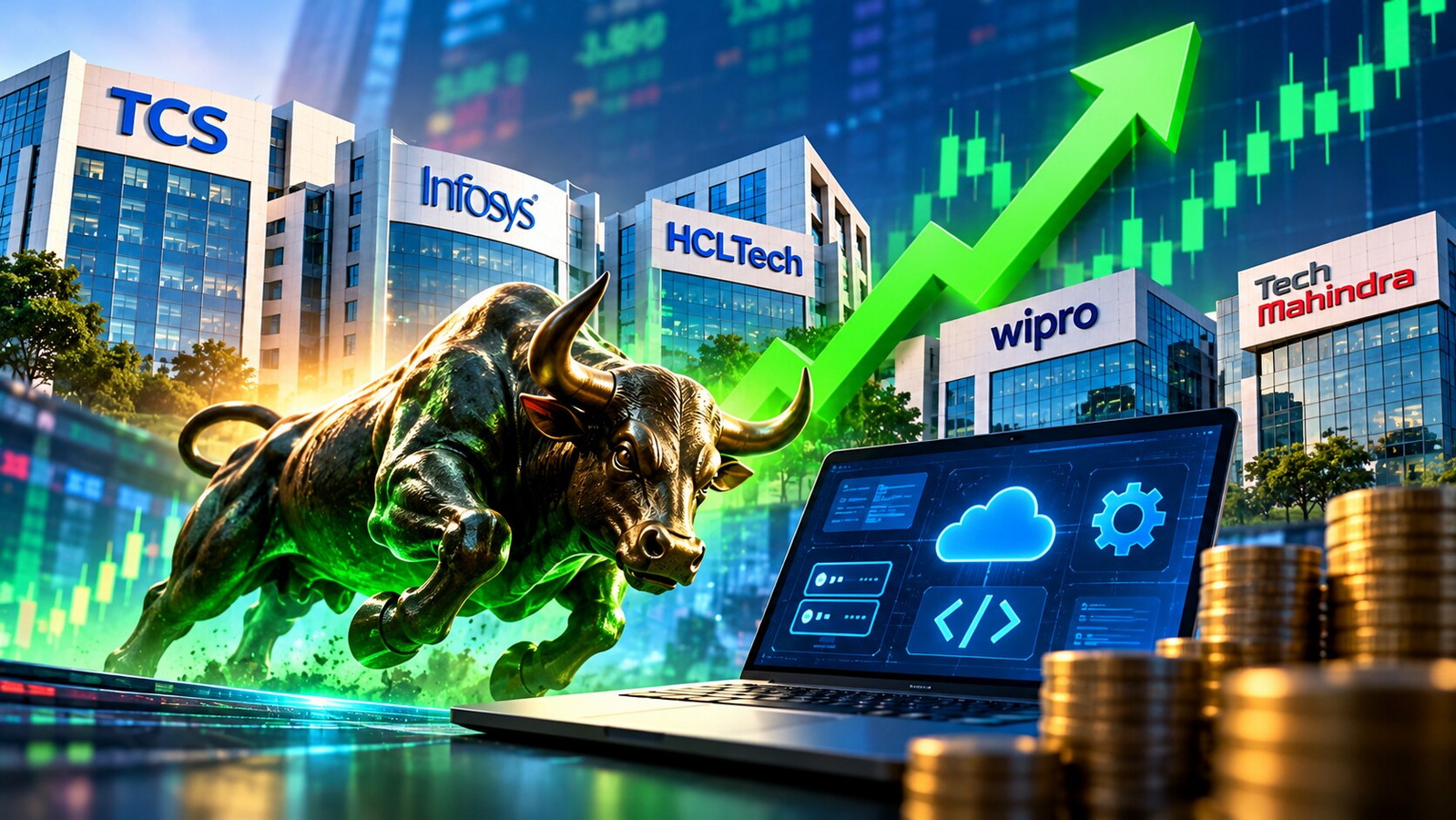 Why are IT stocks up today? TCS, Infosys, HCL Tech, Wipro, Tech Mahindra shares rise up to 3% - Time to buy?