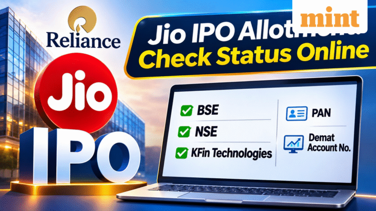Reliance Jio Platforms IPO allotment status check online by PAN number on NSE India, BSE websites: Direct link, steps