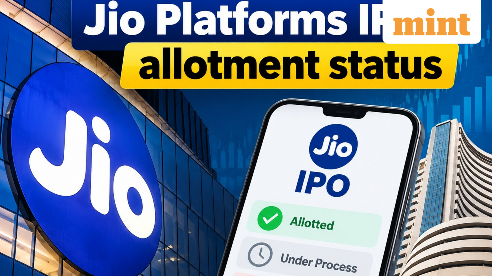 Jio Platforms IPO allotment status check online by PAN number guide for KFin Tech Registrar Portal on ris.kfintech.com
