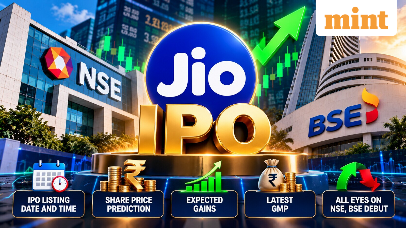 Jio Platforms IPO listing date and time, share price prediction, expected gains, latest GMP; all eyes on NSE, BSE debut