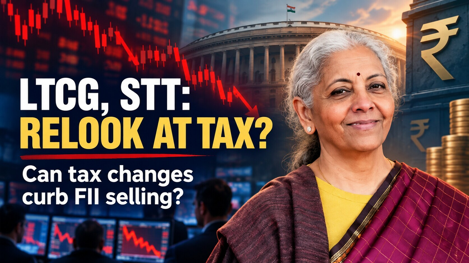 LTCG, STT: Is it opportune time for FM Sitharaman to relook at taxation to contain FIIs selling in Indian stock market?