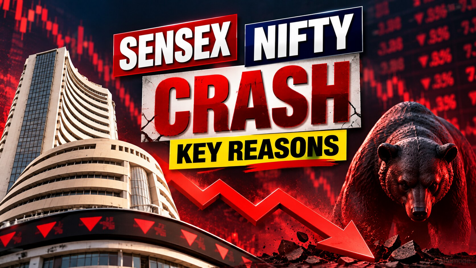 Another stock market crash: Nifty, Sensex tank - FII selling, high bond yields, among 5 reasons behind big plunge | Stock Market News