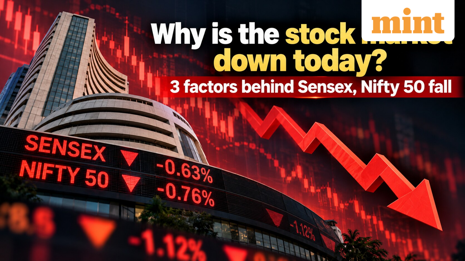 Why is the stock market down today? 3 factors behind Sensex, Nifty 50 fall