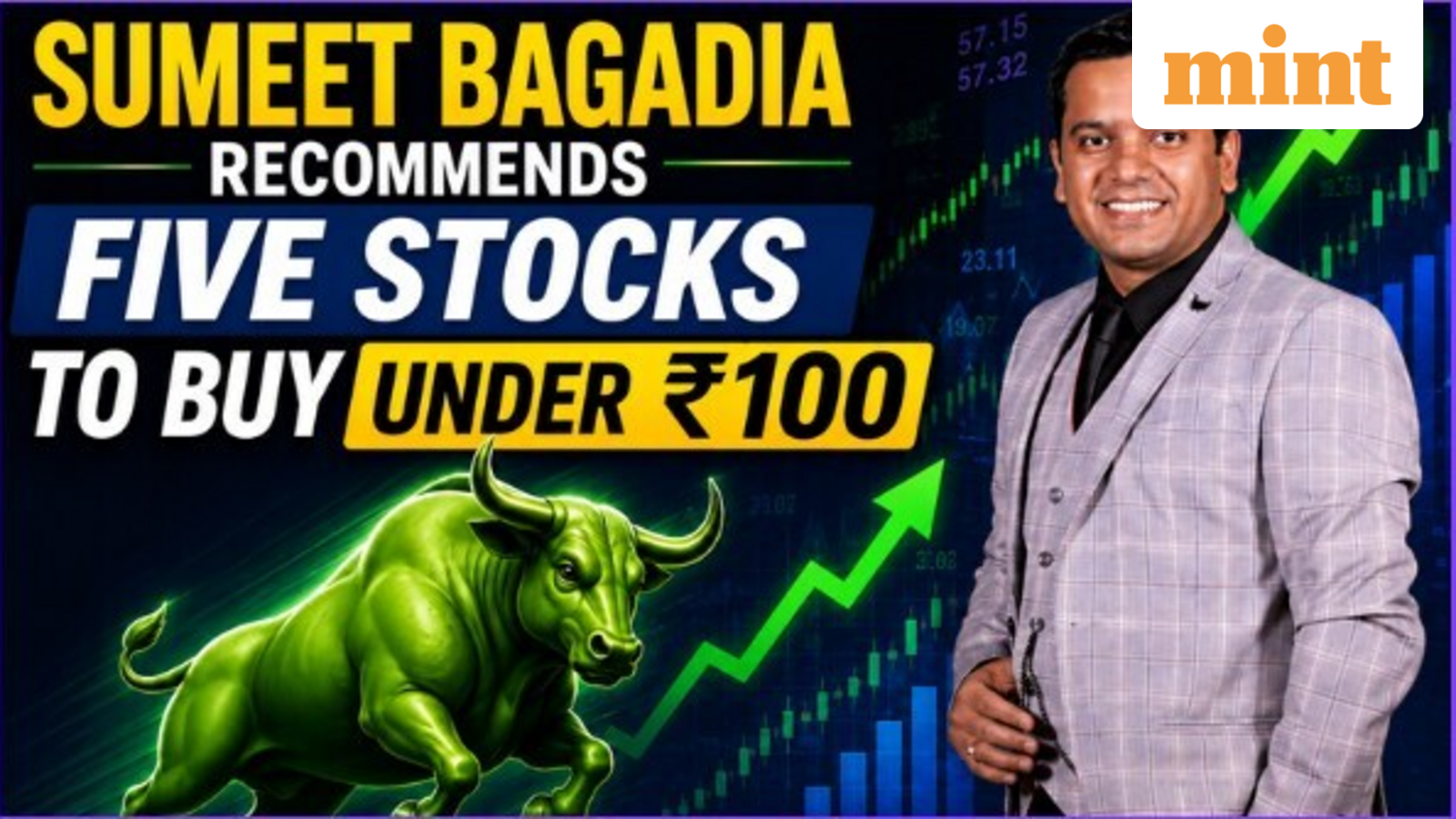 Top 5 stocks to buy under  ₹100: NTPC Green, Jayaswal Neco, Sagility, SBFC, South Indian Bank by Sumeet Bagadia