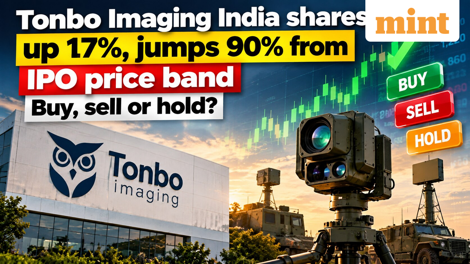 Tonbo Imaging India shares up 17%, jumps 90% from IPO price band | Buy, sell or hold?