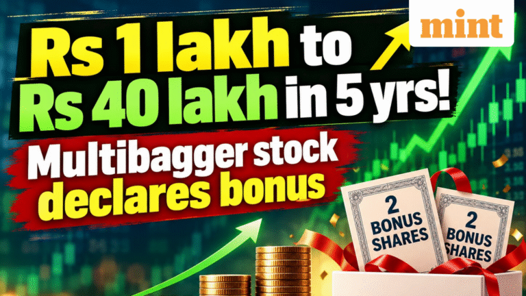 ₹1 lakh to  ₹40 lakh in 5 yrs! Small cap multibagger declares 2:1 bonus - Do you own? Record date, stock performance