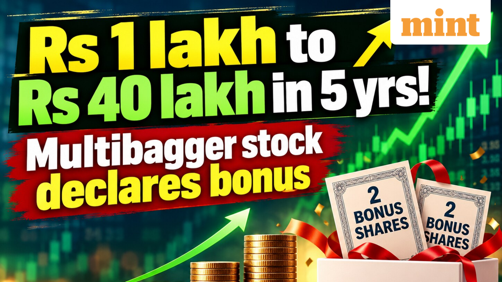 ₹1 lakh to  ₹40 lakh in 5 yrs! Small cap multibagger declares 2:1 bonus - Do you own? Record date, stock performance