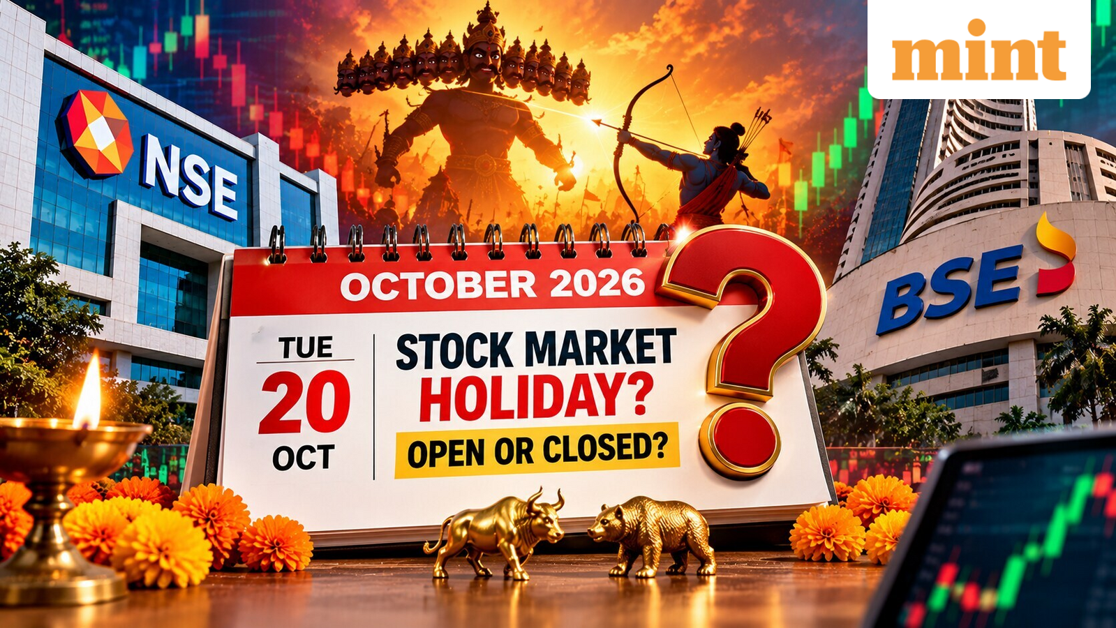 Dussehra 2026: Stock market holiday today or not? NSE, BSE to remain open or closed on 20 Oct Tuesday? Exchange calendar