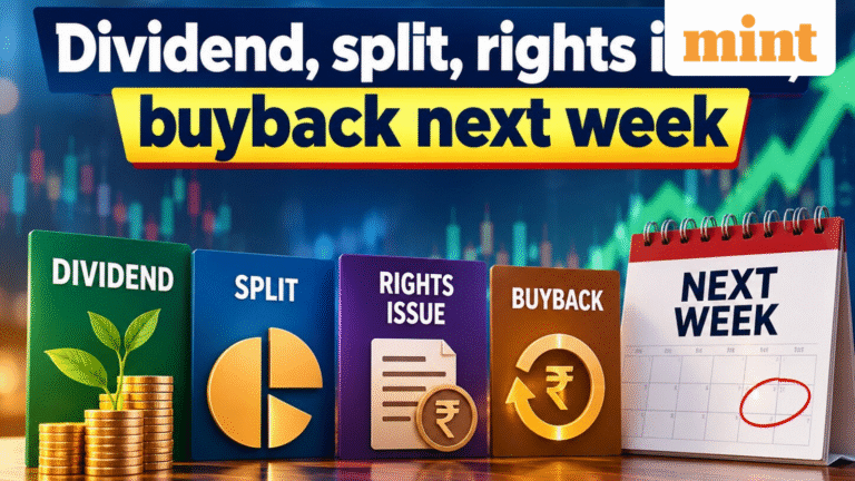 Dividend, split, rights issue, buyback next week: Hexaware Tech, Cyient, RailTel to Sagility - Check record dates