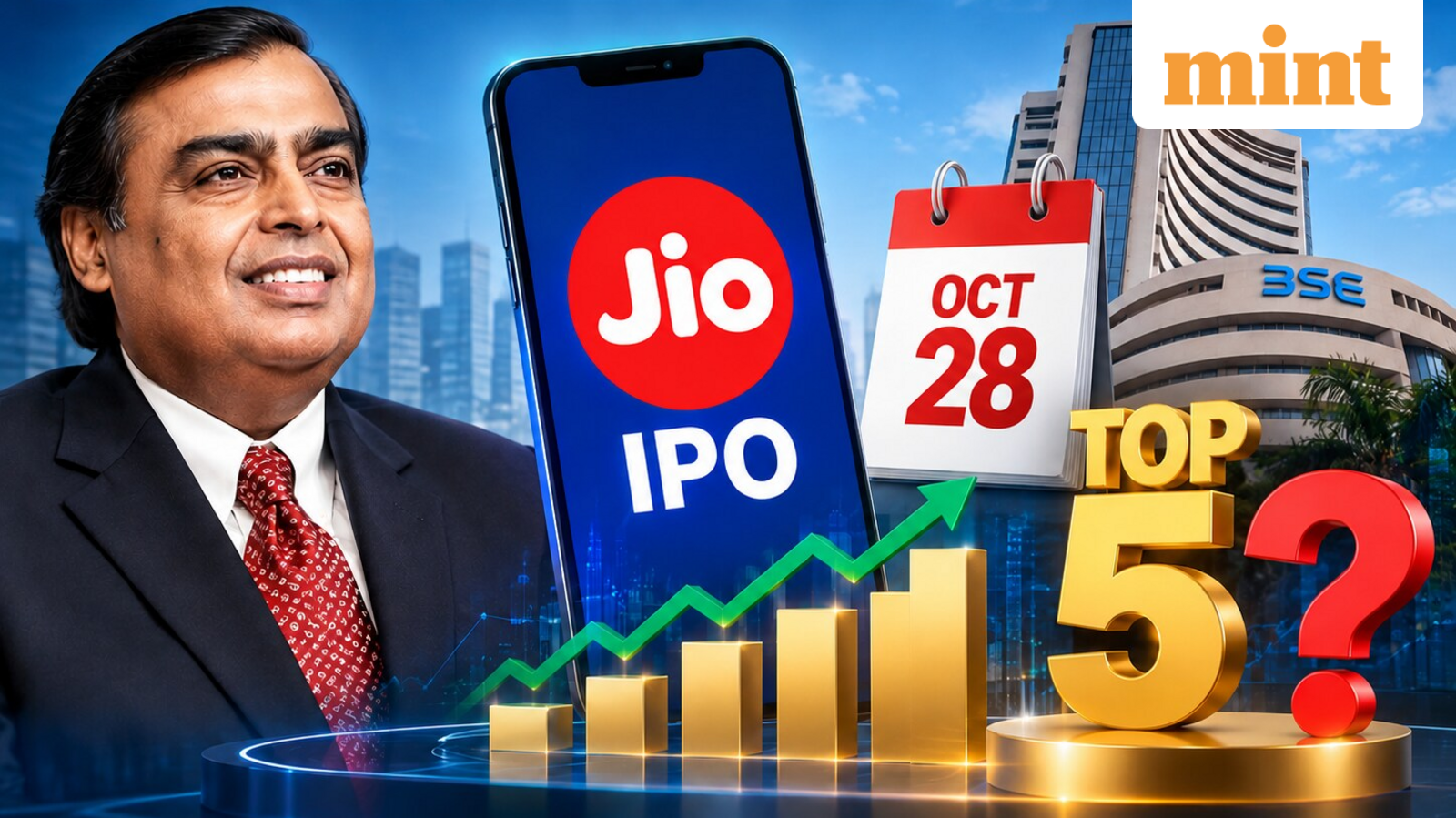 Reliance Jio IPO listing on Oct 28: Will Mukesh Ambani's firm be in top 5 m-cap? RIL to hold top spot
