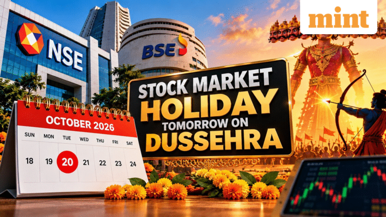 Stock market holiday tomorrow on Dussehra: Are BSE, NSE open or closed for trading on Tuesday 20 Oct? Check calendar