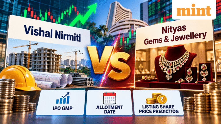 IPO GMP comparison: Vishal Nirmiti vs Nityas Gems &amp; Jewellery | Here's allotment date, listing share price prediction