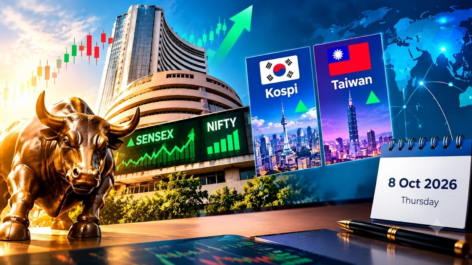 Stock market prediction for tomorrow: Sensex, Nifty outlook for Thursday | Kospi, Taiwan cues to watch | 8 Oct 2026