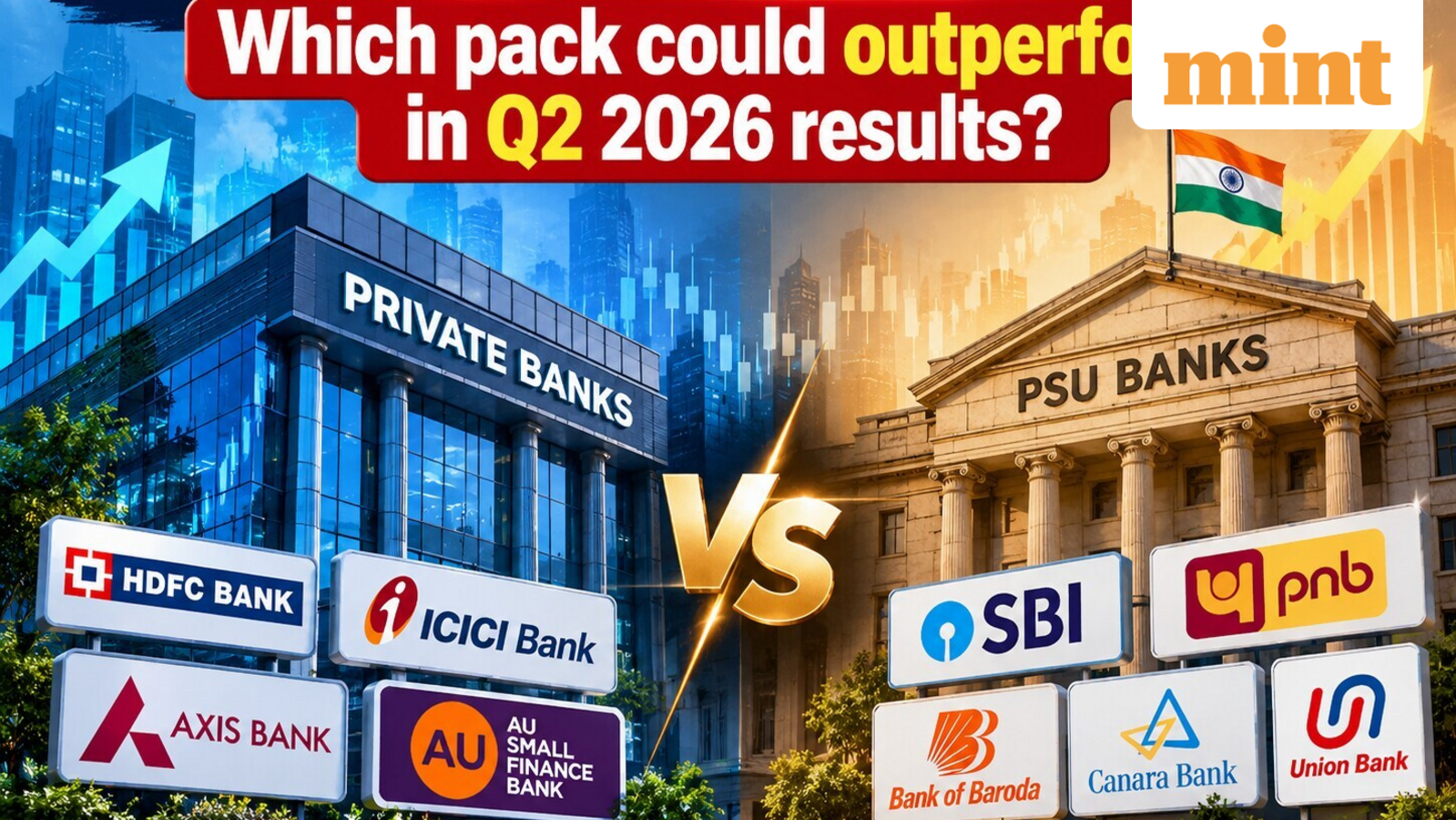 Private vs PSU banks face off: SBI, PNB, Union vs HDFC, ICICI, Axis, AU - Which pack could outperform in Q2 2026 results