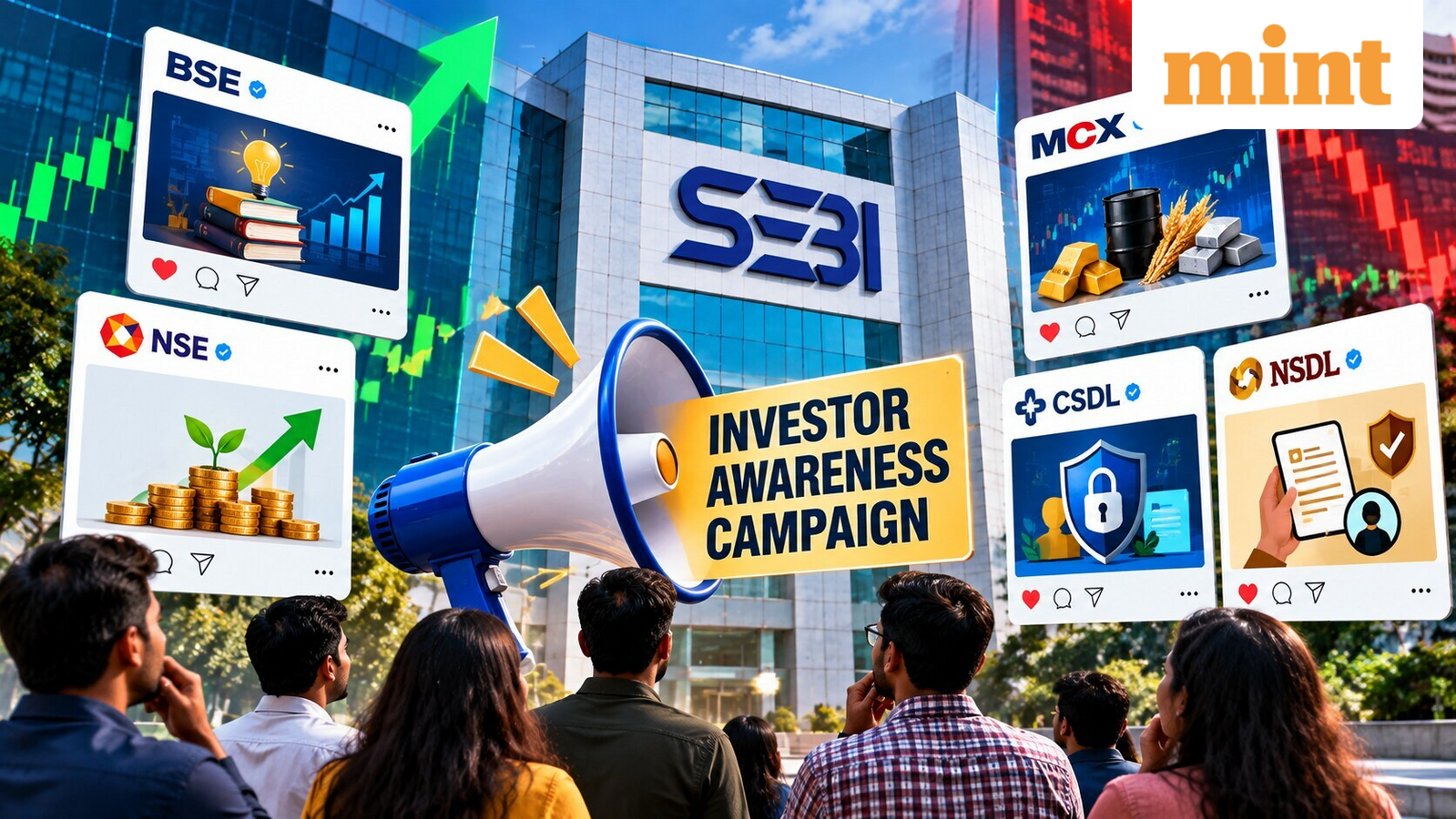 SEBI’s investor awareness campaign grabs investors’ attention | Here's social media post by BSE, NSE, MCX, CDSL &amp; NSDL