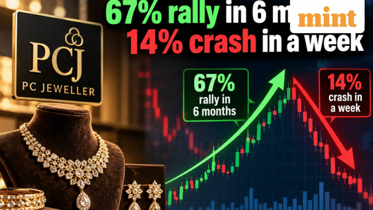 67% rally in 6 months, 14% crash in a week: What changed for this jewellery stock under  ₹50? Do you own it?